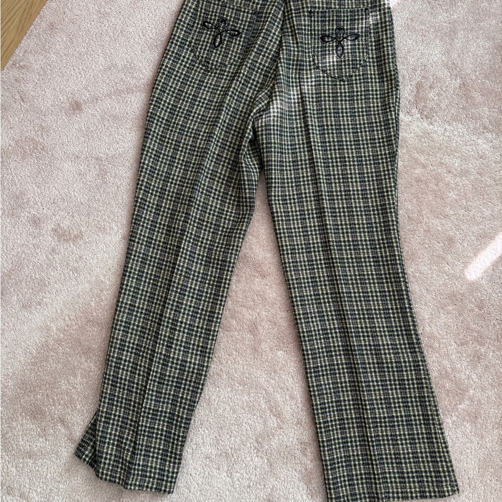Check Plaid Men’s Pants in Black and Tan